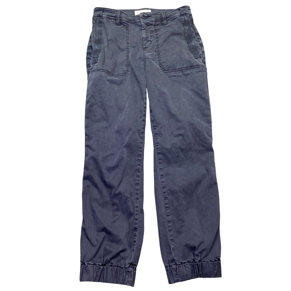 Anthropologie Navy Blue Utility Jogger Pants Side Zip Pockets Size 2 Grunge